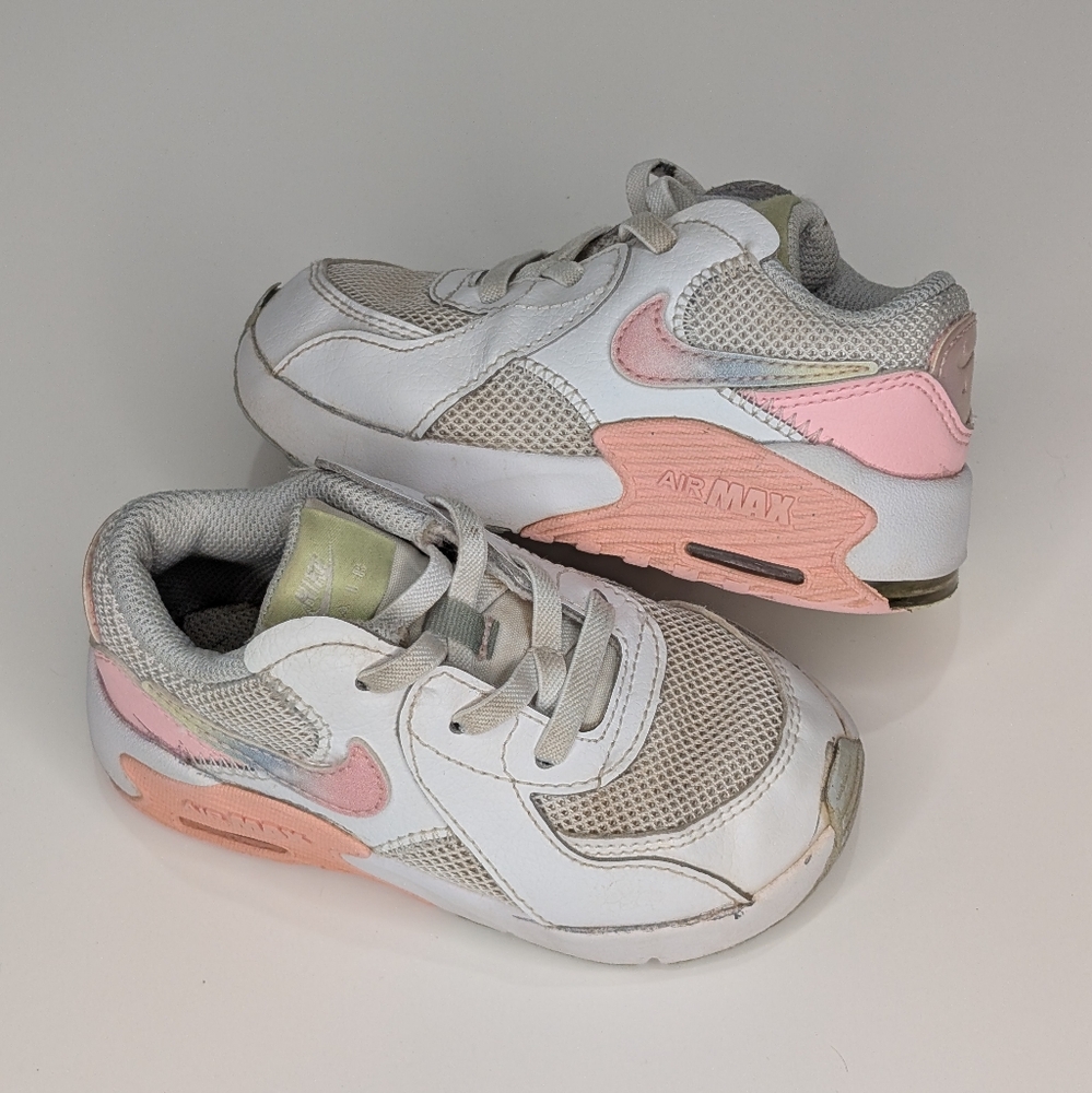 Nike‎ Air Max 90 Pastel Pink & White Sneakers — Toddler Girls Size 7C